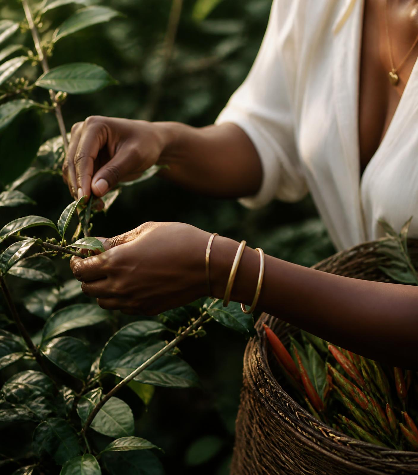 Récolte de plantes en Martinique